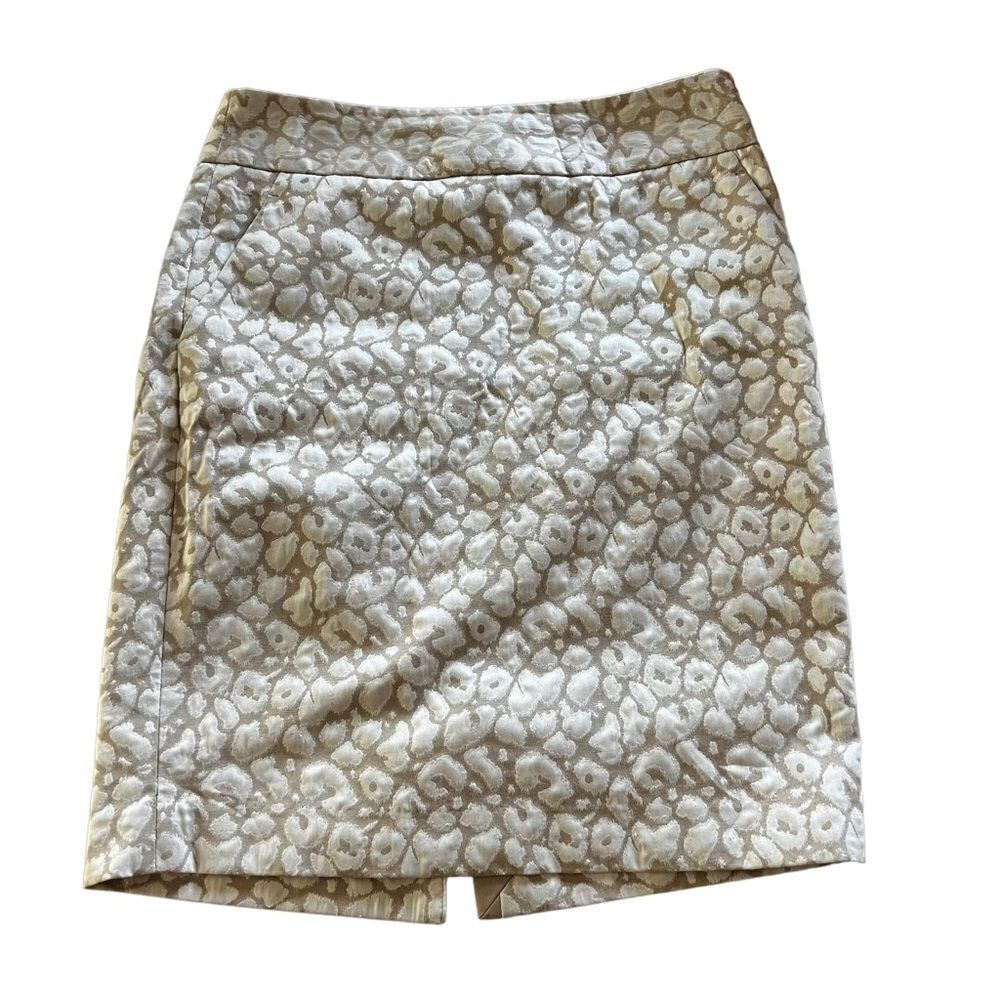 THE LIMITED cheetah Print Textured Front Pencil Skirt khaki and taupe size 4